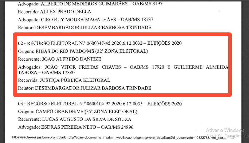 TRE-MS adia julgamento que abre caminho para pedido de cassação do prefeito de Ribas do Rio Pardo