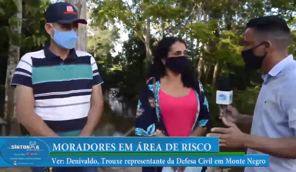 Vereador Denivaldo Mendonça, trouxe representante da defesa Civil em Monte Negro, para verificar a situação de moradores em áreas de risco.