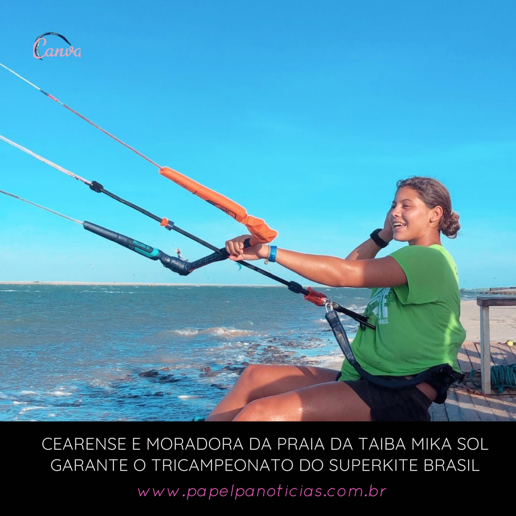 Cearense e moradora da Praia da Taiba Mika Sol garante o tricampeonato do Superkite Brasil