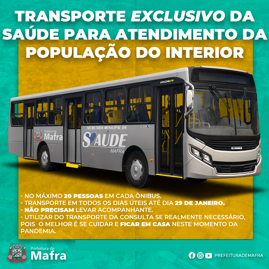 Prefeitura de Mafra oferece linhas exclusivas de transporte do interior até a policlínica municipal para atendimentos de saúde