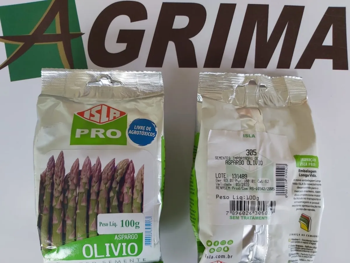 Semente De Aspargo Olivio Da Isla Sementes - Embalagem 100g