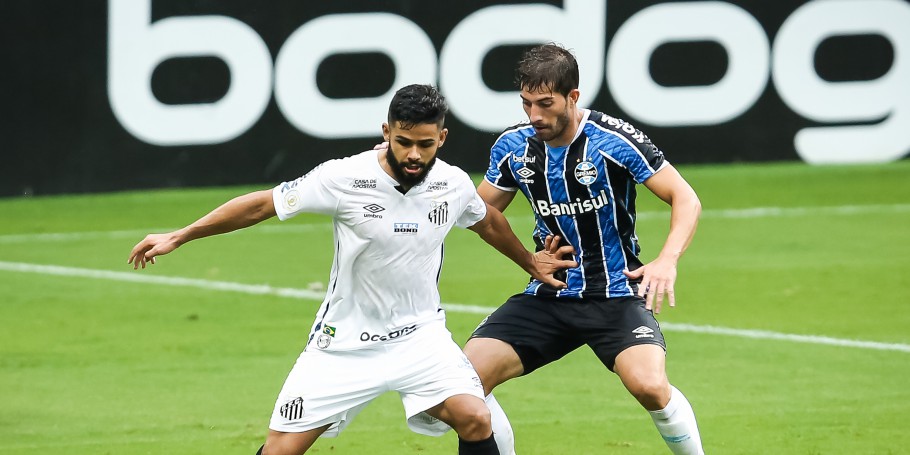 Com gol no fim, Santos arranca empate diante do Grêmio pelo Brasileirão