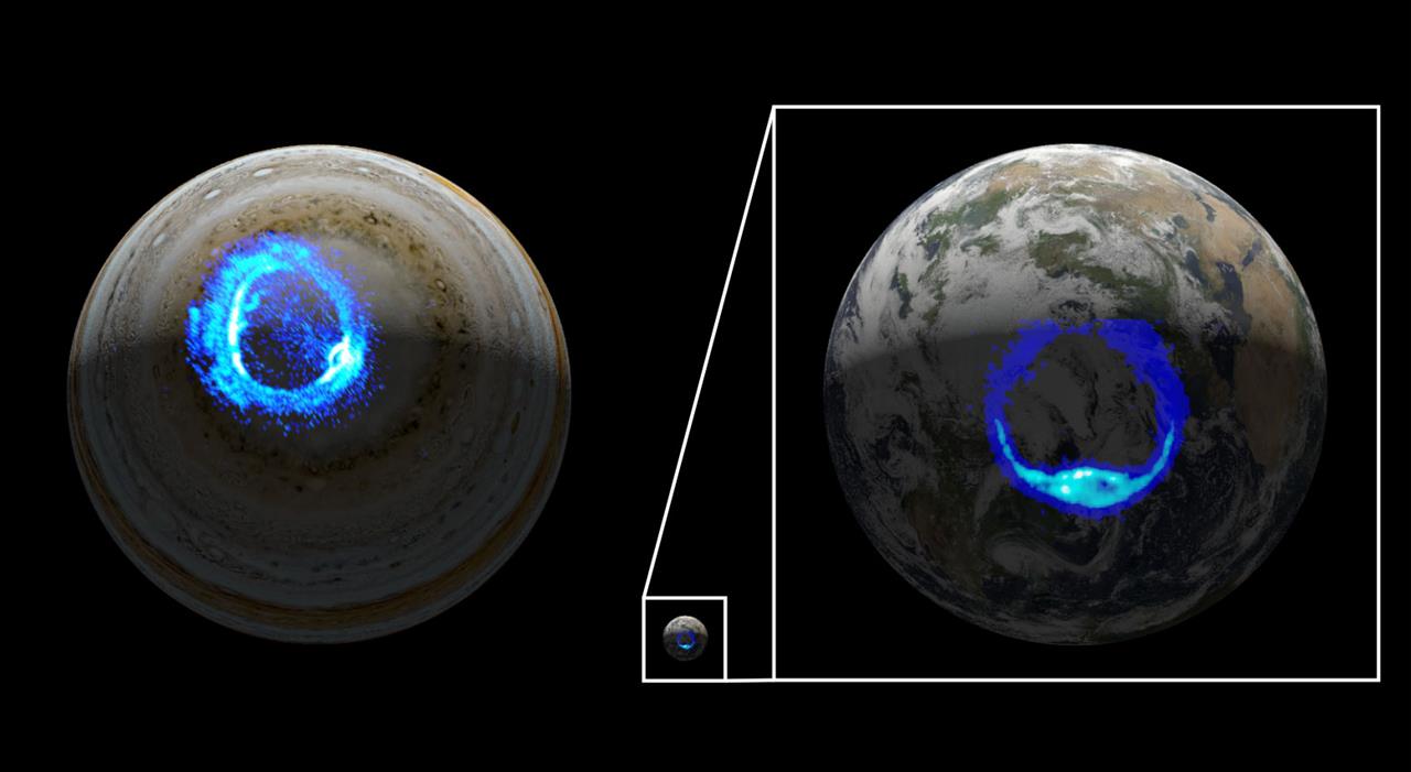 Juno da NASA revela origens negras de um dos grandes shows de luzes de Júpiter